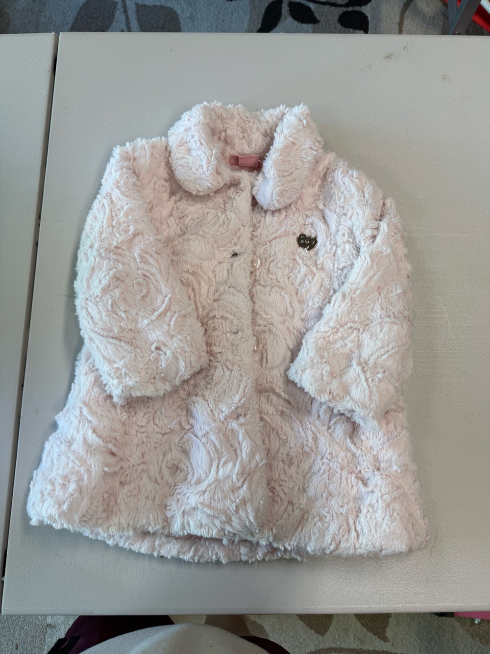 Juicy Couture Pastel Pink Plush Faux Fur Kids Coat
